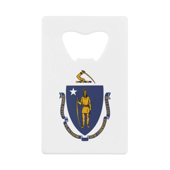 Abrebotellas De Tarjeta De Crédito Bandera estatal de Massachusetts (Anverso)