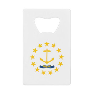 Abrebotellas De Tarjeta De Crédito Bandera estatal de Rhode Island