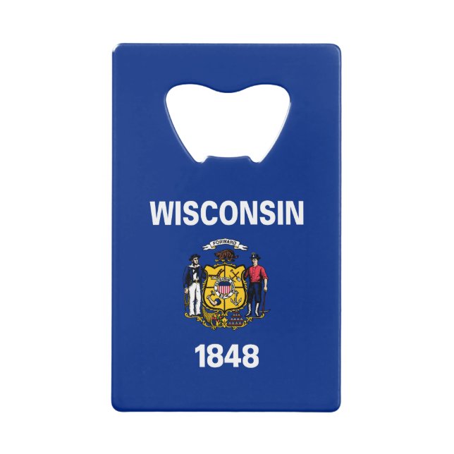 Abrebotellas De Tarjeta De Crédito Bandera estatal de Wisconsin (Anverso)