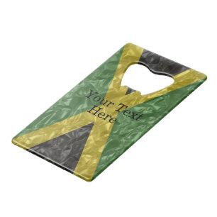 Abrebotellas De Tarjeta De Crédito Bandera jamaicana - arrugada