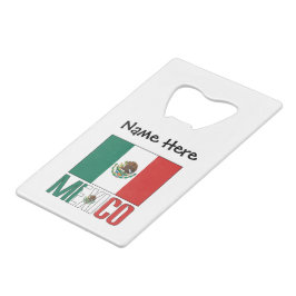 Abrebotellas De Tarjeta De Crédito Bandera mexicana personalizada