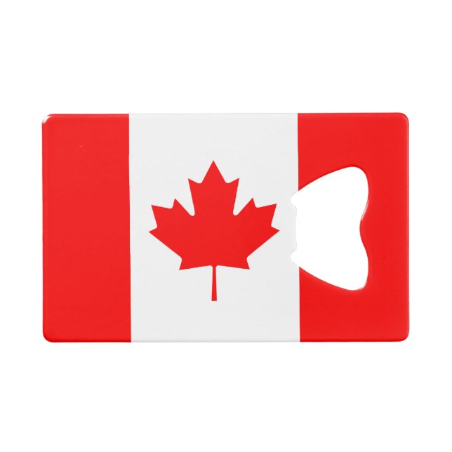 Abrebotellas De Tarjeta De Crédito Bandera Nacional Patriótica de CANADÁ (Anverso (Horizontal))
