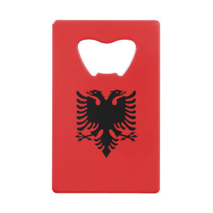 Abrebotellas De Tarjeta De Crédito Bandera patriótica albanesa