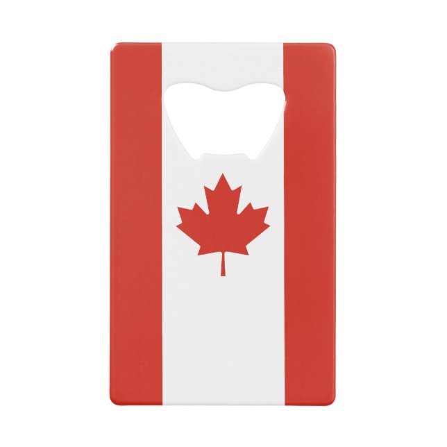 Abrebotellas De Tarjeta De Crédito Bandera Patriótica Canadiense (Anverso)