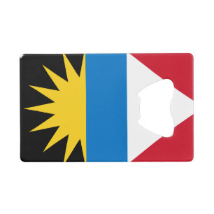 Abrebotellas De Tarjeta De Crédito Bandera Patriótica de Antigua y Barbuda