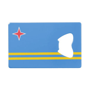 Abrebotellas De Tarjeta De Crédito Bandera patriótica de Aruba