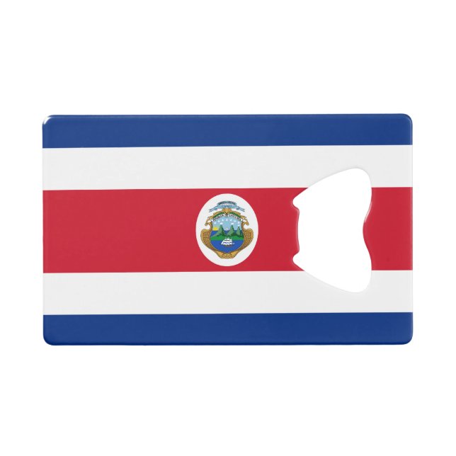 Abrebotellas De Tarjeta De Crédito Bandera Patriótica de Costa Rica (Anverso (Horizontal))
