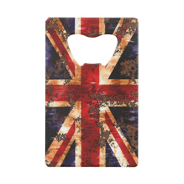 Abrebotellas De Tarjeta De Crédito Bandera Patriótica del Reino Unido (Anverso)