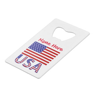 Abrebotellas De Tarjeta De Crédito Bandera personalizada de EE. UU.