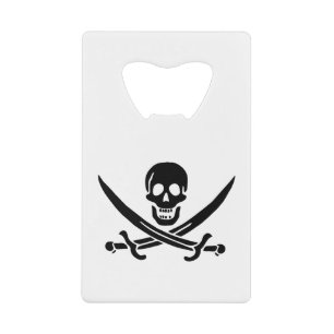 Abrebotellas De Tarjeta De Crédito Bandera pirata calavera espadas cruzadas