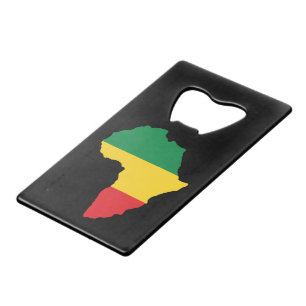Abrebotellas De Tarjeta De Crédito Bandera verde, dorada y roja de África