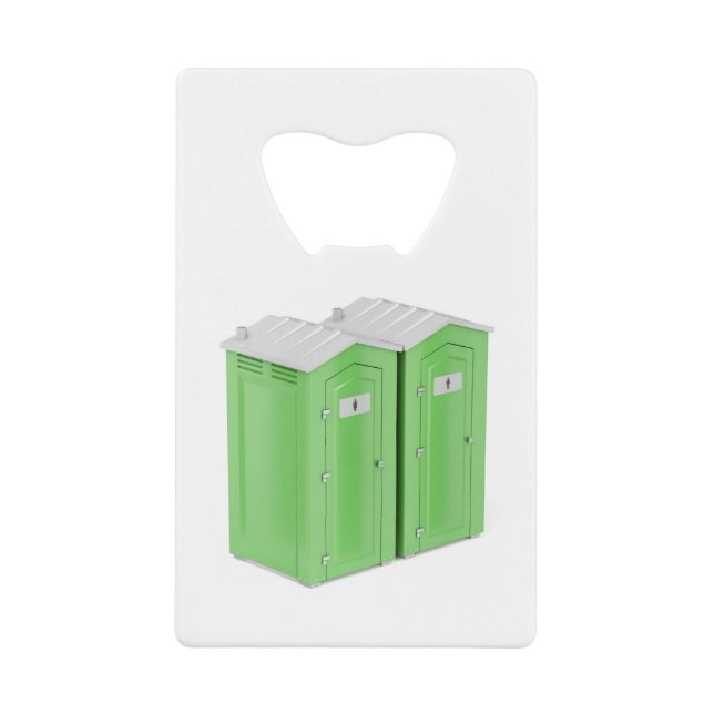 Abrebotellas De Tarjeta De Crédito Baños químicos portátiles (Anverso)