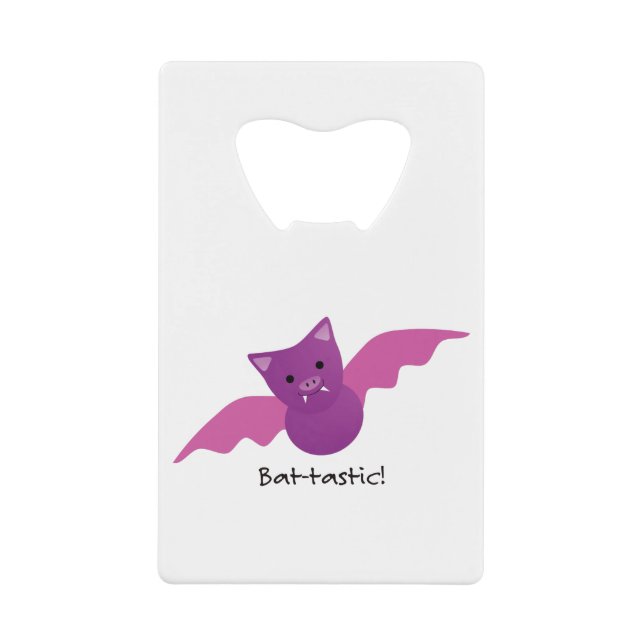 Abrebotellas De Tarjeta De Crédito Bate rosa Batástico (Anverso)
