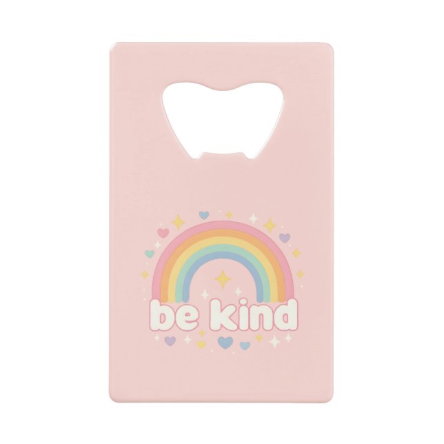 Abrebotellas De Tarjeta De Crédito Be Kind – Rainbow Pastel Positivity (Anverso)