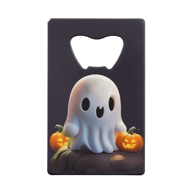 Abrebotellas De Tarjeta De Crédito Bebé Fantasma Típico personaje de Halloween (Anverso)