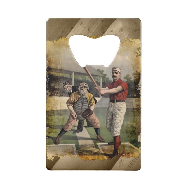 Abrebotellas De Tarjeta De Crédito Béisbol: Vintage (Reverso)