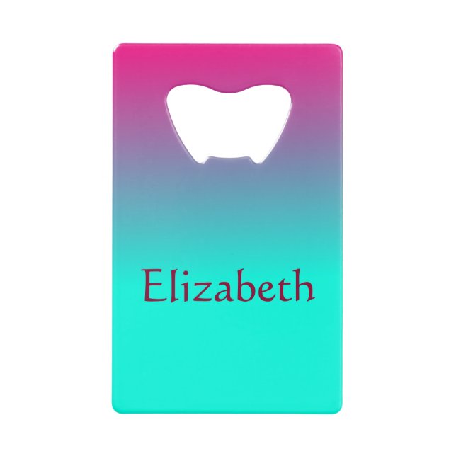 Abrebotellas De Tarjeta De Crédito Belleza radiante púrpura y azul (Anverso)