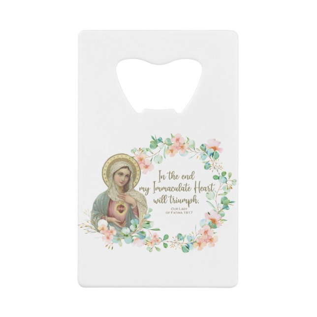 Abrebotellas De Tarjeta De Crédito Bendita Virgen María Fátima Católica Religiosa (Anverso)