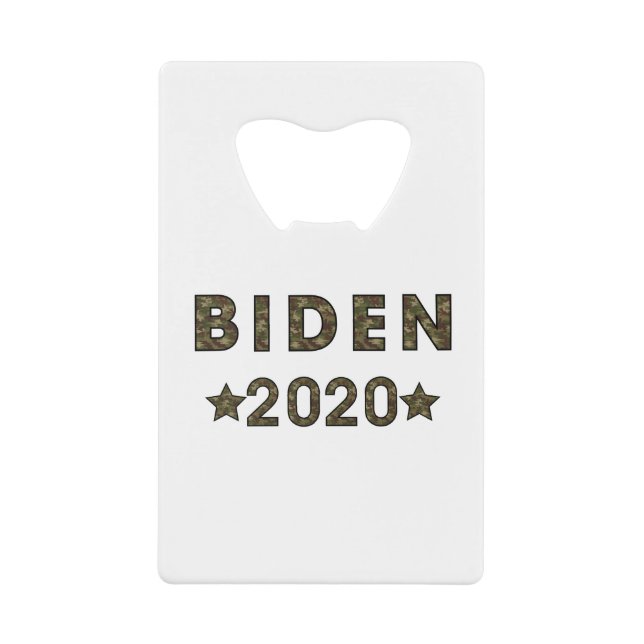 Abrebotellas De Tarjeta De Crédito Biden Camouflage (Anverso)