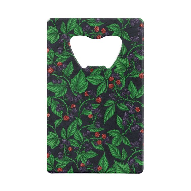 Abrebotellas De Tarjeta De Crédito Blackberries sobre gris oscuro (Anverso)