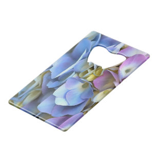 Abrebotellas De Tarjeta De Crédito Blue Hydrangea Shrub Bossom artístico