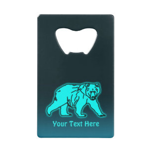 Abrebotellas De Tarjeta De Crédito Blue Kodiak Bear