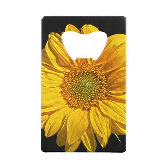Abrebotellas De Tarjeta De Crédito Bocana de girasol (Anverso)