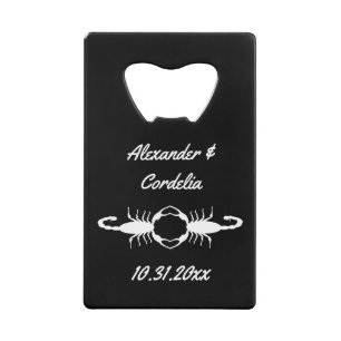 Abrebotellas De Tarjeta De Crédito Boda blanco gótico Scorpions Personalizado