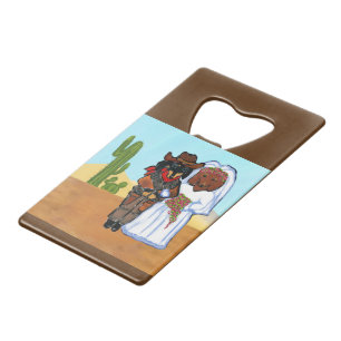 Abrebotellas De Tarjeta De Crédito Boda de vaquero Doxie