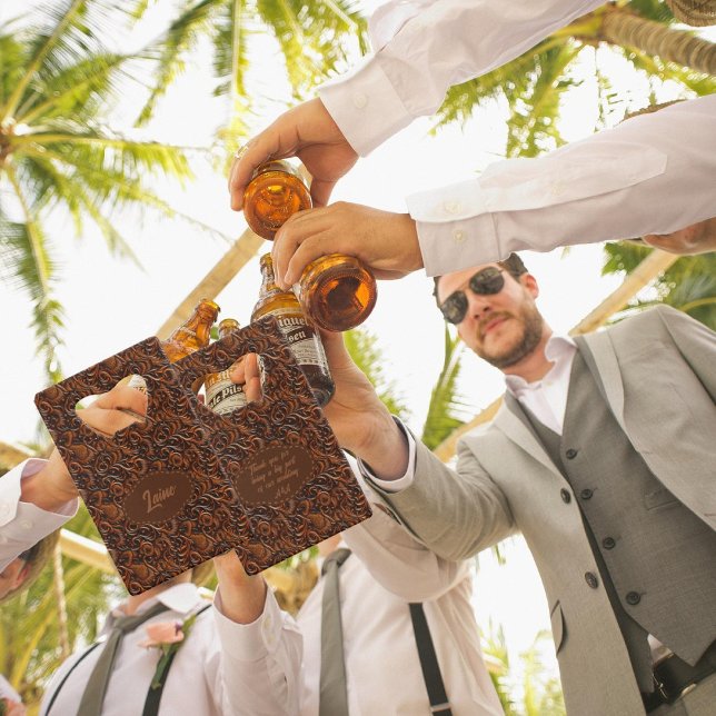 Abrebotellas De Tarjeta De Crédito Boda Faux Tooled Leather Look (Subido por el creador)