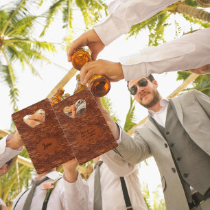 Abrebotellas De Tarjeta De Crédito Boda Faux Tooled Leather Look