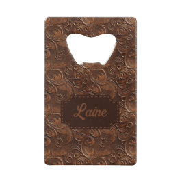 Abrebotellas De Tarjeta De Crédito Boda Faux Tooled Leather Look