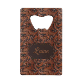 Abrebotellas De Tarjeta De Crédito Boda Faux Tooled Leather Look