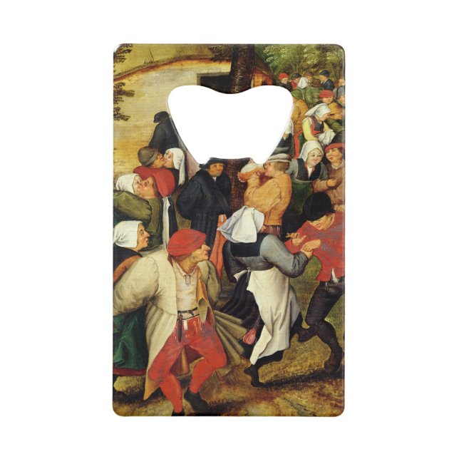 Abrebotellas De Tarjeta De Crédito Boda rústico, detalle de la gente bailando (Anverso)