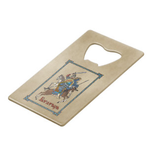 Abrebotellas De Tarjeta De Crédito Bogatyr ruso medieval