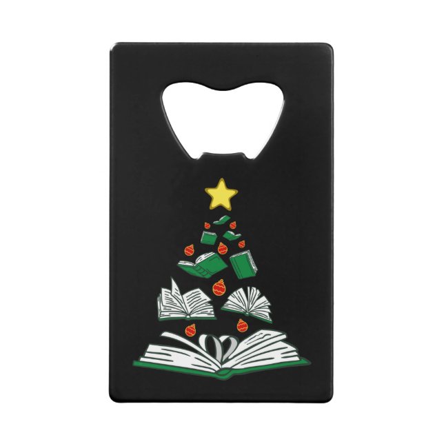 Abrebotellas De Tarjeta De Crédito Bookish Christmas Tree III (Anverso)