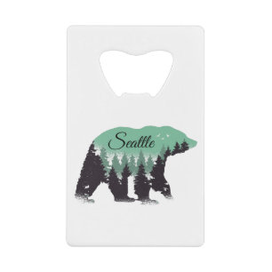 Abrebotellas De Tarjeta De Crédito Bosque de Oso de Seattle