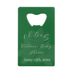 Abrebotellas De Tarjeta De Crédito Bosque elegante y verde salvia "Oh Baby" Ducha de