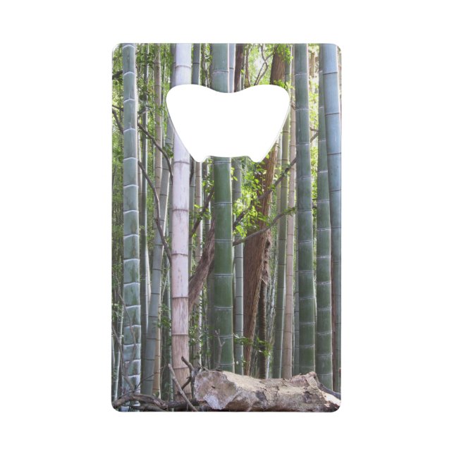 Abrebotellas De Tarjeta De Crédito Bosque japonés gigante de bambú, Sagano, Kioto, Ja (Anverso)