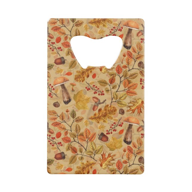 Abrebotellas De Tarjeta De Crédito Bosque otoñal en ocre (Anverso)