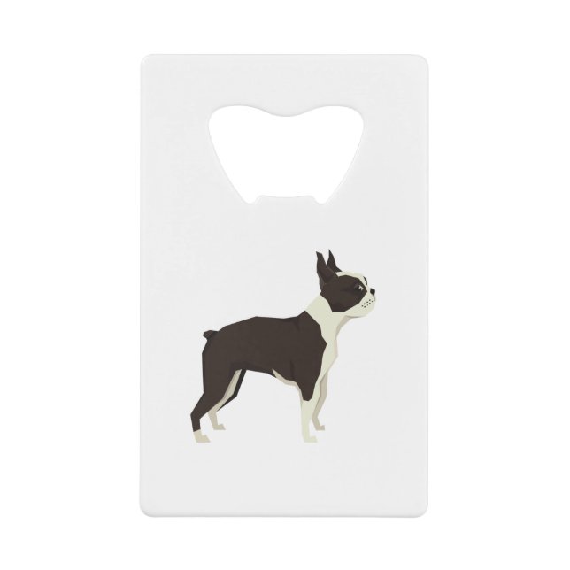 Abrebotellas De Tarjeta De Crédito Boston Terrier (Anverso)