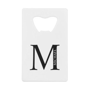 Abrebotellas De Tarjeta De Crédito Botella de tarjeta de crédito con monograma y nomb