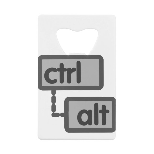 Abrebotellas De Tarjeta De Crédito Botón Ctrl y Alt (Anverso)