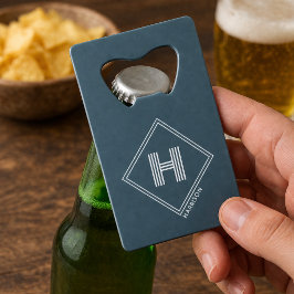 Abrebotellas De Tarjeta De Crédito Bottle Opener | Modern Geometric Monogram Initial