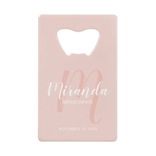 Abrebotellas De Tarjeta De Crédito Bridesmaid personalizada de escritura moderna