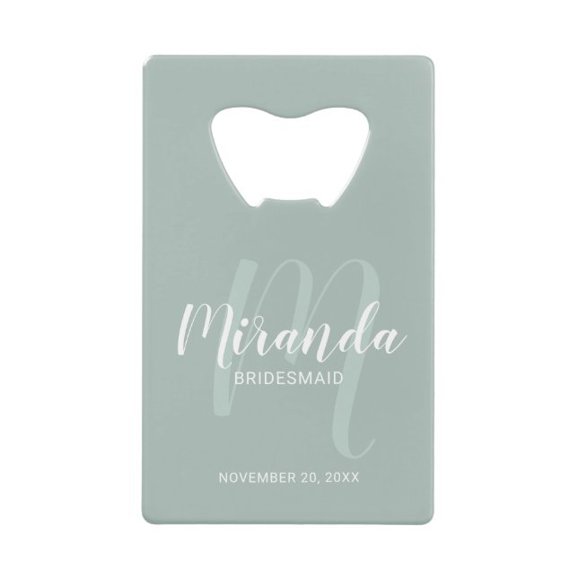 Abrebotellas De Tarjeta De Crédito Bridesmaid personalizada de escritura moderna (Anverso)