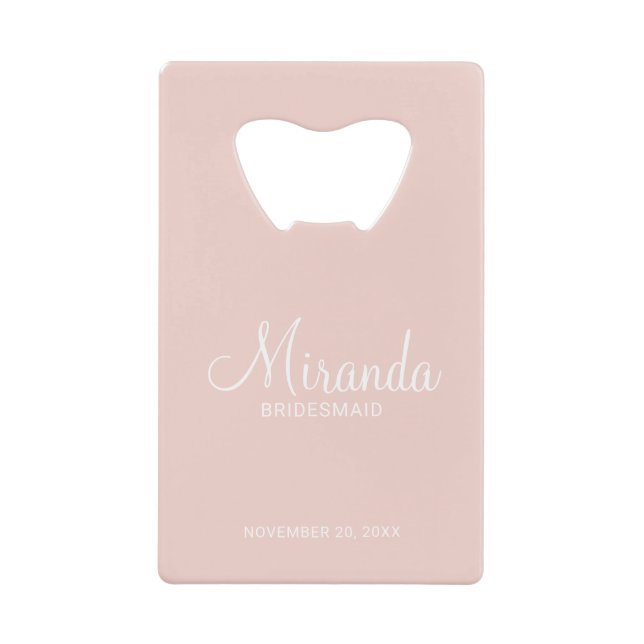 Abrebotellas De Tarjeta De Crédito Bridesmaid personalizada de escritura moderna (Anverso)