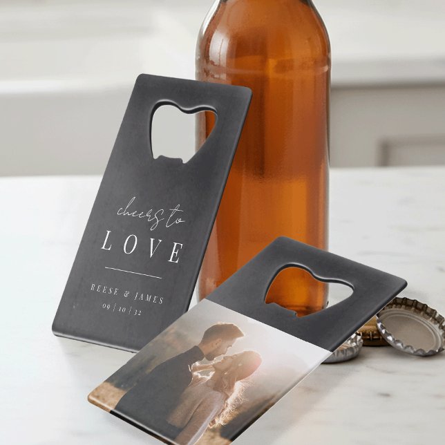 Abrebotellas De Tarjeta De Crédito Brindis Mínimos Modernos para Fotos de Boda de Amo (Subido por el creador)