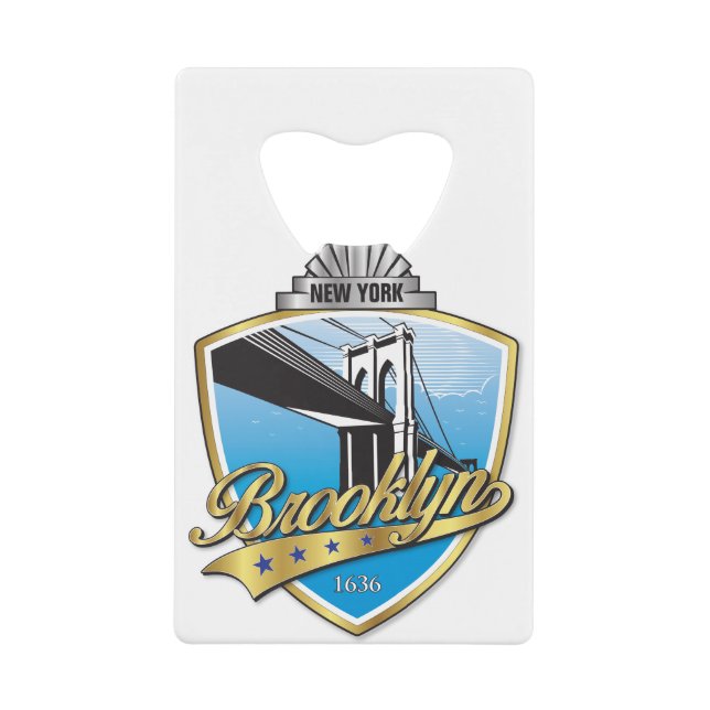 Abrebotellas De Tarjeta De Crédito Brooklyn Design Gold (Anverso)