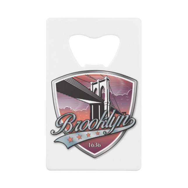 Abrebotellas De Tarjeta De Crédito Brooklyn Design Silver (Anverso)